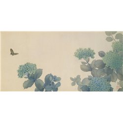 Хишида Шунсо «Гортензии» - Модульная картины, Репродукции, Декоративные панно, Декор стен