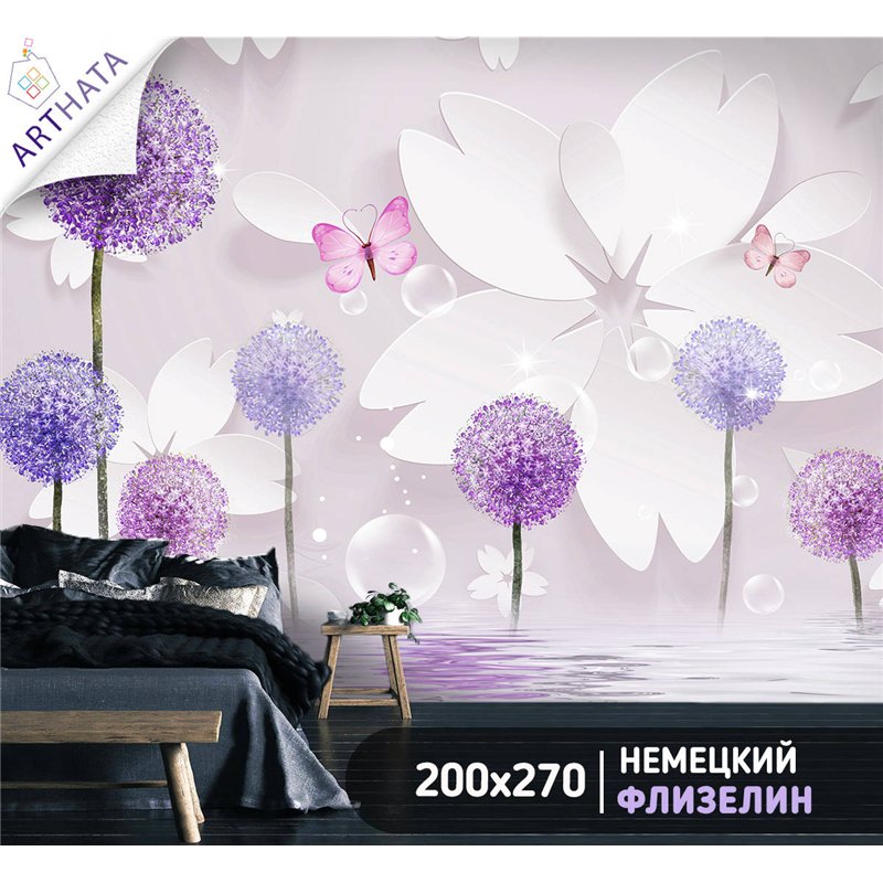Фотообои для интерьера - 200х270см из 2х полос. Обои для стен, оформление спальни, детской комнаты, кухни, гостинной.