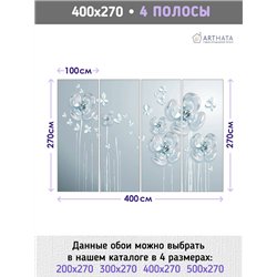 Фотообои для интерьера - 400х270см из 4х полос. Обои для стен, оформление спальни, детской комнаты, кухни, гостинной.