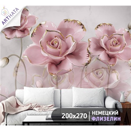 Фотообои для интерьера - 200х270см из 2х полос. Обои для стен, оформление спальни, детской комнаты, кухни, гостинной.