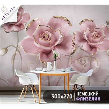 Фотообои для интерьера - 300х270см из 3х полос. Обои для стен, оформление спальни, детской комнаты, кухни, гостинной.