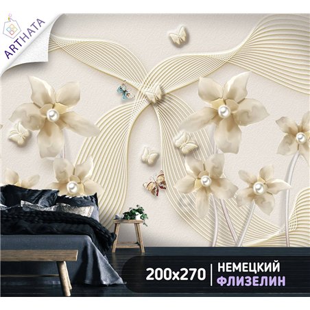 Фотообои для интерьера - 200х270см из 2х полос. Обои для стен, оформление спальни, детской комнаты, кухни, гостинной.