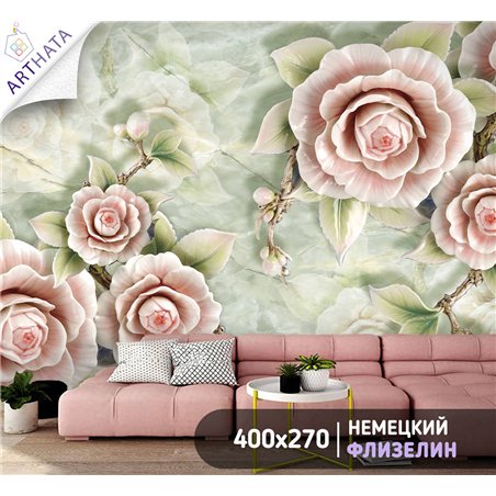 Фотообои для интерьера - 400х270см из 4х полос. Обои для стен, оформление спальни, детской комнаты, кухни, гостинной.