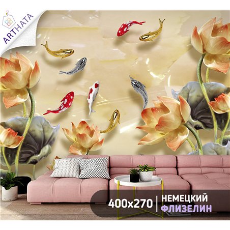 Фотообои для интерьера - 400х270см из 4х полос. Обои для стен, оформление спальни, детской комнаты, кухни, гостинной.
