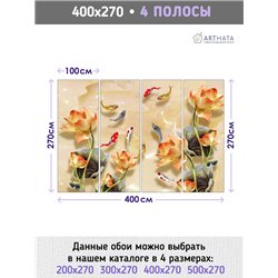 Фотообои для интерьера - 400х270см из 4х полос. Обои для стен, оформление спальни, детской комнаты, кухни, гостинной.