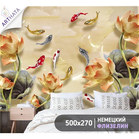Фотообои для интерьера - 500х270см из 5и полос. Обои для стен, оформление спальни, детской комнаты, кухни, гостинной.