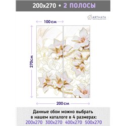 Фотообои для интерьера - 200х270см из 2х полос. Обои для стен, оформление спальни, детской комнаты, кухни, гостинной.