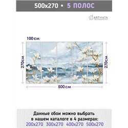 Фотообои для интерьера - 500х270см из 5и полос. Обои для стен, оформление спальни, детской комнаты, кухни, гостинной.