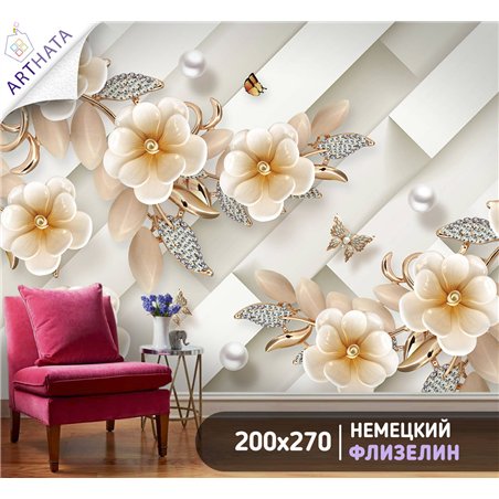 Фотообои для интерьера - 200х270см из 2х полос. Обои для стен, оформление спальни, детской комнаты, кухни, гостинной.