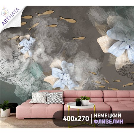 Фотообои для интерьера - 400х270см из 4х полос. Обои для стен, оформление спальни, детской комнаты, кухни, гостинной.