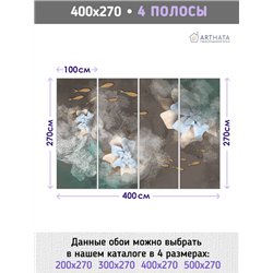 Фотообои для интерьера - 400х270см из 4х полос. Обои для стен, оформление спальни, детской комнаты, кухни, гостинной.
