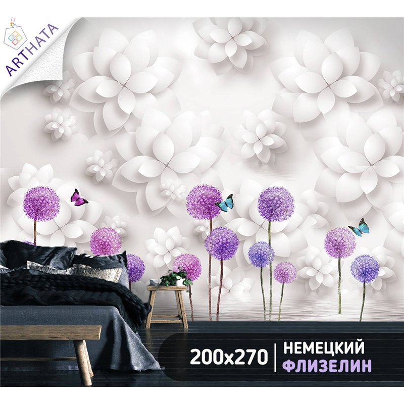 Фотообои для интерьера - 200х270см из 2х полос. Обои для стен, оформление спальни, детской комнаты, кухни, гостинной.