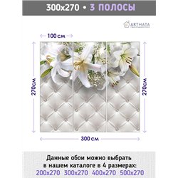 Фотообои для интерьера - 300х270см из 3х полос. Обои для стен, оформление спальни, детской комнаты, кухни, гостинной.