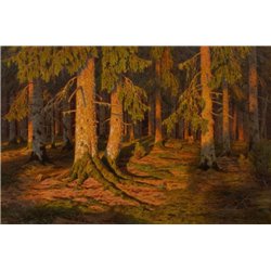 Лесной пейзаж в Абендроте - Модульная картины, Репродукции, Декоративные панно, Декор стен
