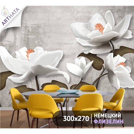 Фотообои для интерьера - 300х270см из 3х полос. Обои для стен, оформление спальни, детской комнаты, кухни, гостинной.