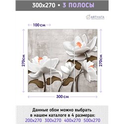 Фотообои для интерьера - 300х270см из 3х полос. Обои для стен, оформление спальни, детской комнаты, кухни, гостинной.
