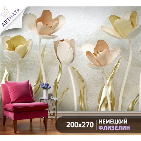 Фотообои для интерьера - 200х270см из 2х полос. Обои для стен, оформление спальни, детской комнаты, кухни, гостинной.
