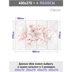 Фотообои для интерьера - 400х270см из 4х полос. Обои для стен, оформление спальни, детской комнаты, кухни, гостинной.