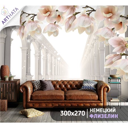 Фотообои для интерьера - 300х270см из 3х полос. Обои для стен, оформление спальни, детской комнаты, кухни, гостинной.