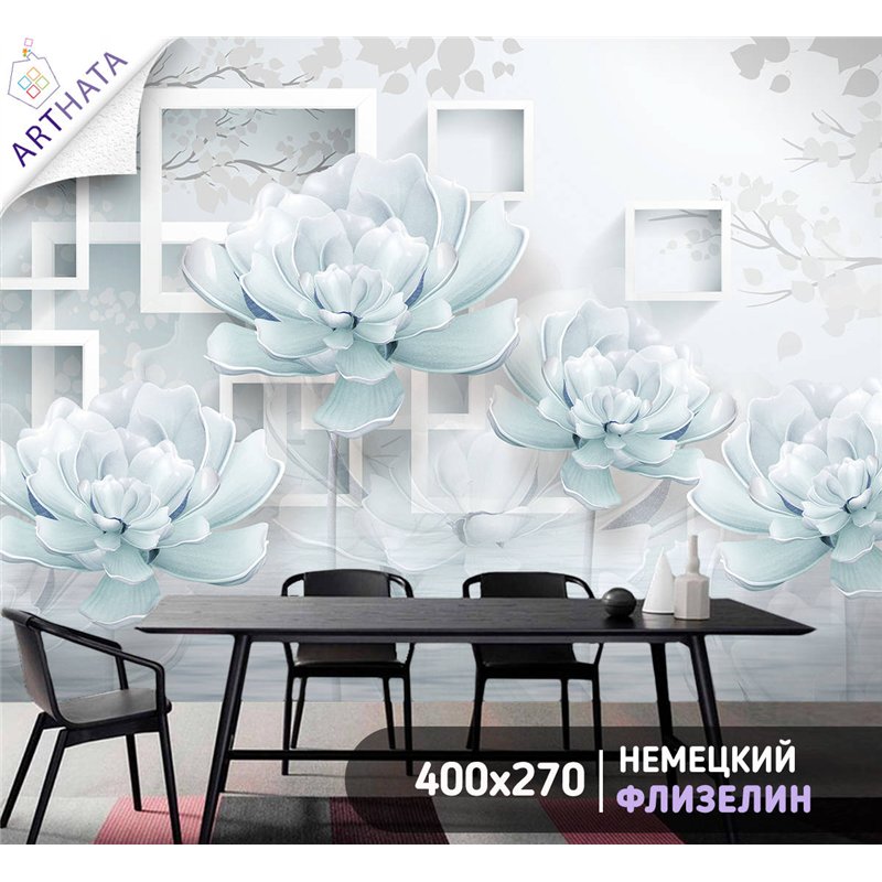 Фотообои для интерьера - 400х270см из 4х полос. Обои для стен, оформление спальни, детской комнаты, кухни, гостинной.