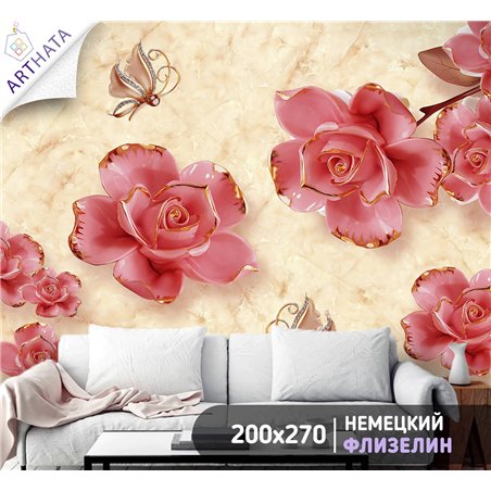 Фотообои для интерьера - 200х270см из 2х полос. Обои для стен, оформление спальни, детской комнаты, кухни, гостинной.