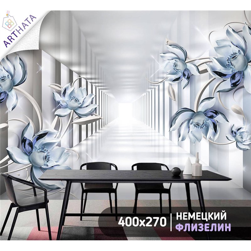 Фотообои для интерьера - 400х270см из 4х полос. Обои для стен, оформление спальни, детской комнаты, кухни, гостинной.