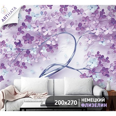 Фотообои для интерьера - 200х270см из 2х полос. Обои для стен, оформление спальни, детской комнаты, кухни, гостинной.