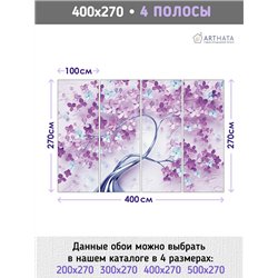Фотообои для интерьера - 400х270см из 4х полос. Обои для стен, оформление спальни, детской комнаты, кухни, гостинной.