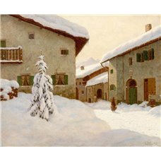 Картина на холсте по фото Модульные картины Печать портретов на холсте Деревня в снегу