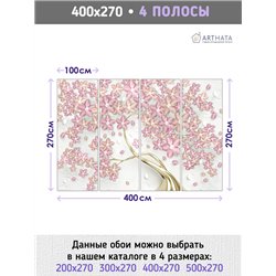 Фотообои для интерьера - 400х270см из 4х полос. Обои для стен, оформление спальни, детской комнаты, кухни, гостинной.