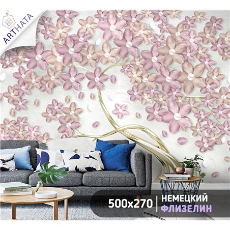 Фотообои для интерьера - 500х270см из 5и полос. Обои для стен, оформление спальни, детской комнаты, кухни, гостинной.