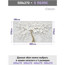 Фотообои для интерьера - 500х270см из 5и полос. Обои для стен, оформление спальни, детской комнаты, кухни, гостинной.