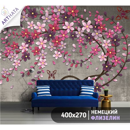 Фотообои для интерьера - 400х270см из 4х полос. Обои для стен, оформление спальни, детской комнаты, кухни, гостинной.
