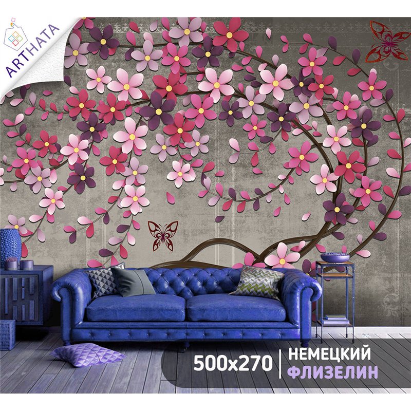 Фотообои для интерьера - 500х270см из 5и полос. Обои для стен, оформление спальни, детской комнаты, кухни, гостинной.
