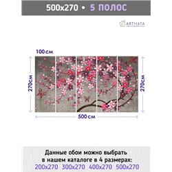 Фотообои для интерьера - 500х270см из 5и полос. Обои для стен, оформление спальни, детской комнаты, кухни, гостинной.