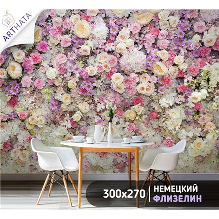 Фотообои для интерьера - 300х270см из 3х полос. Обои для стен, оформление спальни, детской комнаты, кухни, гостинной.