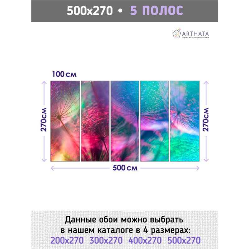 Фотообои для интерьера - 500х270см из 5и полос. Обои для стен, оформление спальни, детской комнаты, кухни, гостинной.