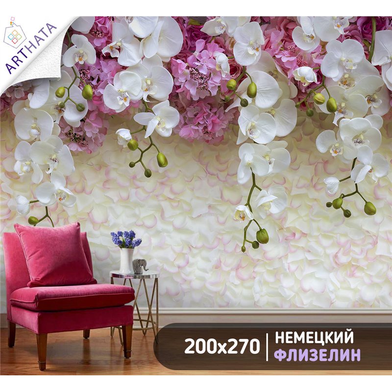 Фотообои для интерьера - 200х270см из 2х полос. Обои для стен, оформление спальни, детской комнаты, кухни, гостинной.