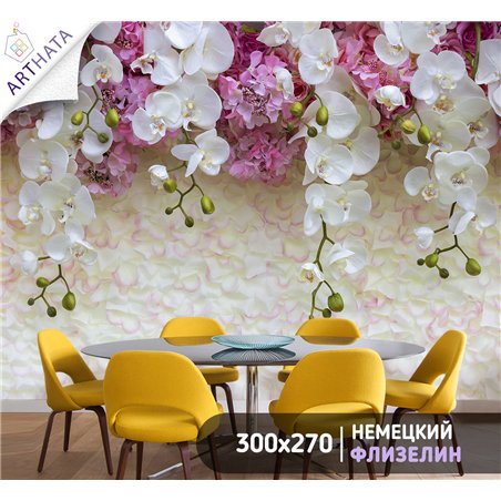 Фотообои для интерьера - 300х270см из 3х полос. Обои для стен, оформление спальни, детской комнаты, кухни, гостинной.