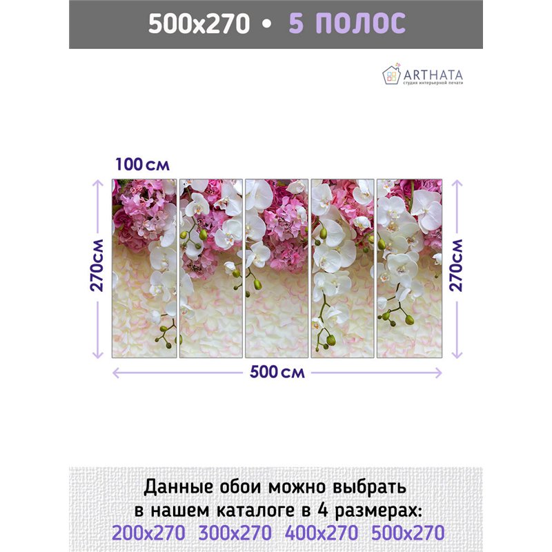 Фотообои для интерьера - 500х270см из 5и полос. Обои для стен, оформление спальни, детской комнаты, кухни, гостинной.