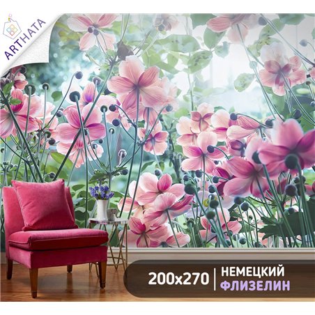 Фотообои для интерьера - 200х270см из 2х полос. Обои для стен, оформление спальни, детской комнаты, кухни, гостинной.