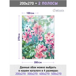 Фотообои для интерьера - 200х270см из 2х полос. Обои для стен, оформление спальни, детской комнаты, кухни, гостинной.