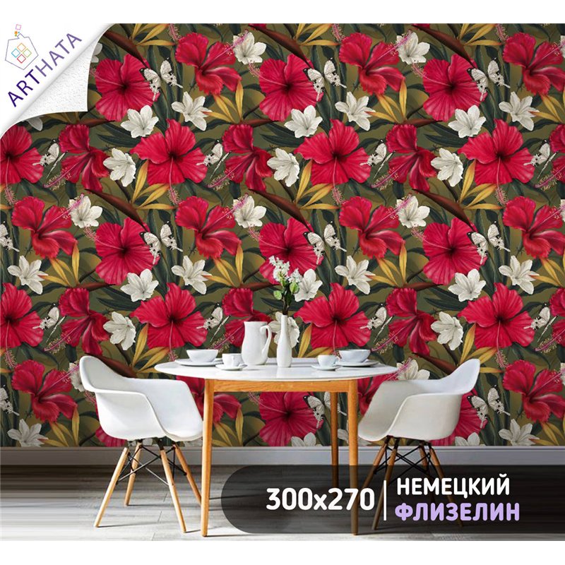Фотообои для интерьера - 300х270см из 3х полос. Обои для стен, оформление спальни, детской комнаты, кухни, гостинной.