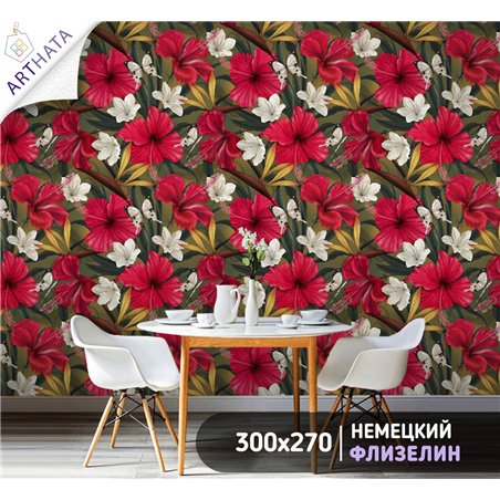 Фотообои для интерьера - 300х270см из 3х полос. Обои для стен, оформление спальни, детской комнаты, кухни, гостинной.