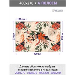 Фотообои для интерьера - 400х270см из 4х полос. Обои для стен, оформление спальни, детской комнаты, кухни, гостинной.