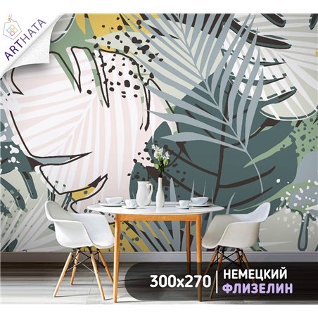 Фотообои для интерьера - 300х270см из 3х полос. Обои для стен, оформление спальни, детской комнаты, кухни, гостинной.