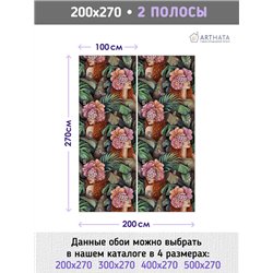 Фотообои для интерьера - 200х270см из 2х полос. Обои для стен, оформление спальни, детской комнаты, кухни, гостинной.