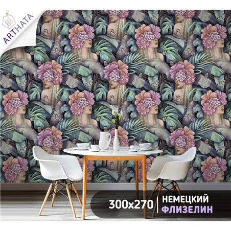 Фотообои для интерьера - 300х270см из 3х полос. Обои для стен, оформление спальни, детской комнаты, кухни, гостинной.