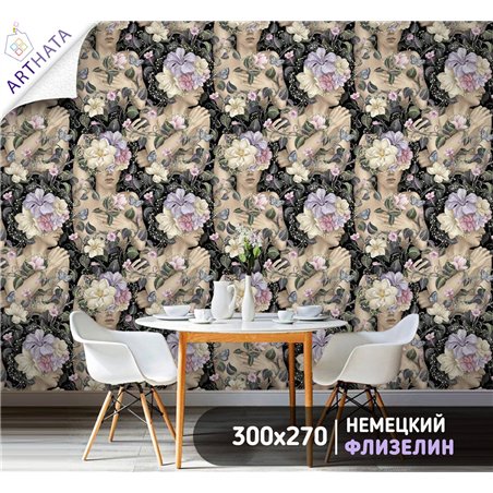 Фотообои для интерьера - 300х270см из 3х полос. Обои для стен, оформление спальни, детской комнаты, кухни, гостинной.