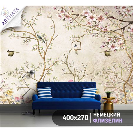 Фотообои для интерьера - 400х270см из 4х полос. Обои для стен, оформление спальни, детской комнаты, кухни, гостинной.